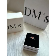DMs Silver Kırmızı Taşlı Gümüş Yüzük