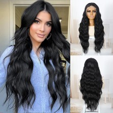 Elma Shop Siyah Bebek Saçlı Fiber Sentetik Tül Peruk