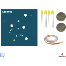 Eding Zodyak Takım Yıldızı Astroloji Aquarius Kova Burcu Kağıt Devre Kiti - Bakır Iletken Bant ,CR2032