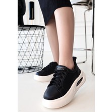 Elma Shop Chris Siyah Cilt Bağcıklı Spor Ayakkabı