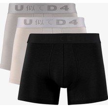 United4 Unıted4 Classic Erkek Siyah/gri 3'lü Boxer