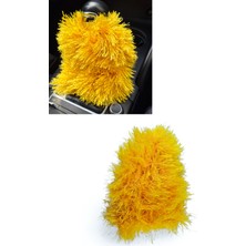 Oto Sarı Vites Püskülü / Uzun Tüylü Peluş Vites Körüğü Püskülü / Tüm Araçlar Için