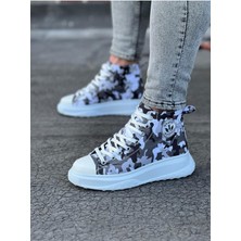 Elma Shop Beyaz Askeri Yarım Bilek Casual Ayakkabı