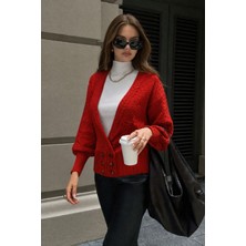 We&Me Kadın Alttan 6 Düğmeli Crop Hırka