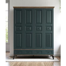 Miracool Terra 4 Kapılı Dolap / %100 Mdf / Haki