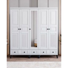 Miracool Terra 5 Kapılı Dolap / %100 Mdf  / Beyaz