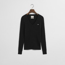 Gant Kadın Siyah V Yaka Örgü Kazak