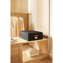 Ocean Home Textile Siyah Renk Jüt Destekli Kutu Hurç 45 x 55 x 18 cm