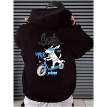 Makiteks Unisex Kadın Erkek Kapüşonlu Kanguru Cepli Oversize Sweatshirt Hoodie Scooter