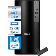 Dell Pro Tower QCT1250 Intel Core I7 14700 5.4ghz 32GB Ddr5 1tb SSD Windows 11 Pro Intel® UHD Graphics 770 Masaüstü Bilgisayar QCT1250I7UHDP18 + Zetta Flash Bellek
