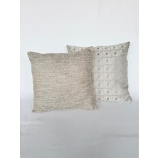 Pemteks Tekstil Bej Tonlarında Fermuarlı Yıkanabilir 2’li Kırlent Kılıfı Seti (45X45 / 50X50)