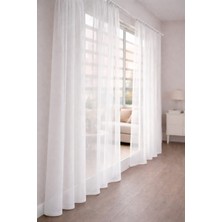 Perussa Home Pilesiz Grek Tül Perde  Büzgülü Ekstraforlu  Kurşun Etek Dökümlü Tül