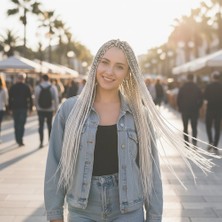 Elma Shop Afrika Örgüsü ve Rasta Için Sentetik Saç / Beyaz