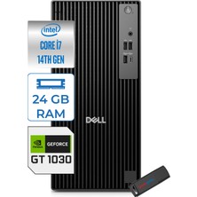 Dell Pro Tower QCT1250 Intel Core I7 14700 5.4ghz 24GB Ddr5 256GB SSD Windows 11 Home Nvidia GT1030 4gb Masaüstü Bilgisayar QCT1250I7GT1030H11 + Zetta Flash Bellek
