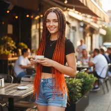 Elma Shop Afrika Örgüsü ve Rasta Için Sentetik Ombreli Saç / Siyah / Tcu