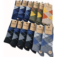 Aytuğ; Yün-Bambu  Erkek Soket Çorabı, Kışlık, Asorti 12'li Kutu (41-45)