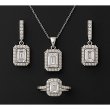 Hid Silver Pkbtstm  Prenses Kesim Baget Taşlı Set Modeli