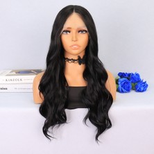 Elma Shop Siyah Su Dalgalı Tül Peruk