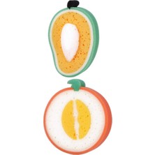 Kitchen Design Lab 2 Adet Şeftali ve Avokado Şekilli Meyve Şeklinde Banyo Süngeri ,bebek Yıkama Süngeri, Duş Lifi