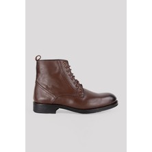 Paco Romano Erkek Kahverengi Yandan Fermuarlı Önden Bağcıklı Hakiki Deri Bot