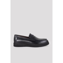 Paco Romano Erkek Siyah Bağcıksız Hakiki Deri Casual Ayakkabı