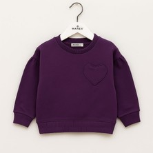 Wanex Kız Çocuk Kalp Detaylı Uzun Kollu Sweatshirt (2–7 Yaş)