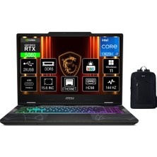 MSI Msı Cyborg 15 B13WFKG-679XTR Intel Core I7 13620H 32GB 2tb SSD RTX5060 Windows 11 Pro 15.6" Fhd 144Hz Taşınabilir Bilgisayar Boz Çanta