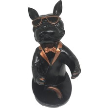 Şans Hediyelik Köpek Bulldog Şaraplık Siyah 14X27CM