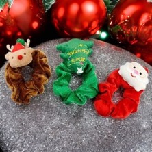 Bengü Accessories Yılbaşı Temalı Üçlü Saç Tokası Seti – Noel Baba, Geyik ve Yılbaşı Ağacı Figürlü
