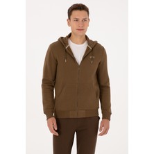 U.S. Polo Assn. Erkek Regular Fit Haki Şardonlu Örme Hırka 50313755-VR027