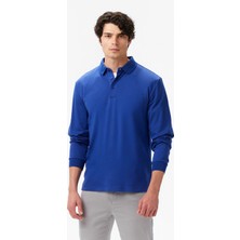 Nautica Erkek Mavi Classic Fit Uzun Kollu Polo Yaka T-Shirt
