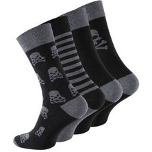 Meristanbul Pamuklu Çorap, 43-46, Kuru Kafa Desenli, 4'lü, Yumuşak