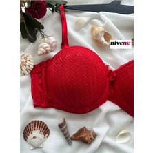 Nivene Straplez Balenli Destekli Dantelli Sütyen LOTUS