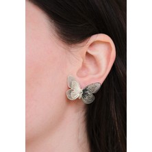 Aurrari Silver Kelebek Leyla Çelik Küpe