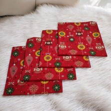 Düşler Ev Tekstili 4 Adet Yeniyıl Yılbaşı Desenli Kırlent Kılıfı,yılbaşı Temalı Home Kırlent Kılıfı,dekoratif Yastık Kılıfı 40X40