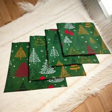 Düşler Ev Tekstili 4 Adet Yeniyıl Yılbaşı Desenli Kırlent Kılıfı,yılbaşı Temalı Home Kırlent Kılıfı,dekoratif Yastık Kılıfı 40X40