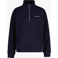 Gant Kadın Lacivert Yarım Fermuarlı Sweatshirt