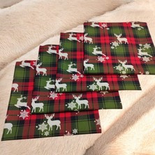 Düşler Ev Tekstili 4 Adet Yeniyıl Yılbaşı Desenli Kırlent Kılıfı,yılbaşı Temalı Home Kırlent Kılıfı,dekoratif Yastık Kılıfı 40X40