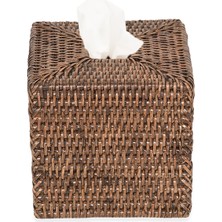 Decor Walther Basket Mendil Kutusu, Kare, Tezgah Üstü - Kahve