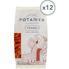 Potamya Glutensiz Yüksek Proteinli Kırmızı Mercimek Penne (Kalem) Makarna – 12’li Paket