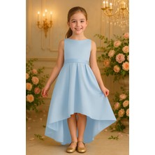 LilyMoon Kız Çocuk Saten Abiye Elbise – Prenses Model Mezuniyet ve Parti Elbisesi