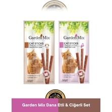 Garden Mix Dana Etli - Ciğerli Ödül Çubuk - Kedi Stick Ödül Maması Seti 3x5 gr 2 adet