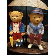 İki Cadı Tasarım Tedy Ayıcık 2'li Biblo Seti, Dekoratif Obje