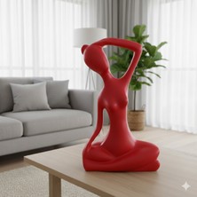 İki Cadı Tasarım Yoga Yapan Kadın Modern Büst Meditasyon Heykel Polyester Ev ,ofis Dekor, 20 x 13 x 6cm