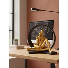 İki Cadı Tasarım Çemberli Sevgili Dekoratif Polyester Obje - 27X22CM