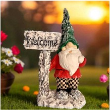 İki Cadı Tasarım Cüce Welcome Dekoratif Obje ve Biblo , Ev Dekorasyonu , Bahçe Dekorasyonu, Dekoratif Heykel