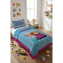 Dolce Mariee Frozen Temalı Kadife Kumaş Çocuk Yatak Örtüsü Seti (2 Parça) TKY0027