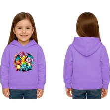 Sedirli Unisex Pokemon Baskılı Çocuk Swaetshirt 3 Iplik Şardonlu