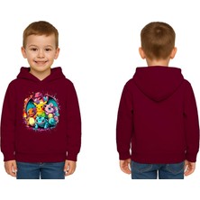 Sedirli Unisex Pokemon Baskılı Çocuk Swaetshirt 3 Iplik Şardonlu