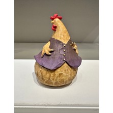 İki Cadı Tasarım Hırkalı Tavuk Biblo, Dekoratif Obje